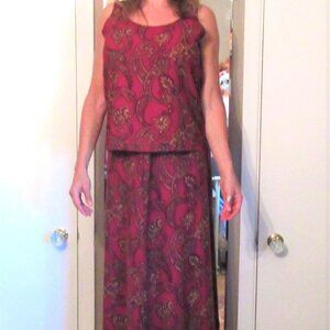 JONES STUDIO LOVELY SKIRT & VEST SET, PAISLEY, CANADA MADE